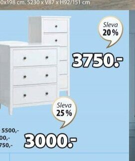 Komoda NORDBY 5 zásuvek