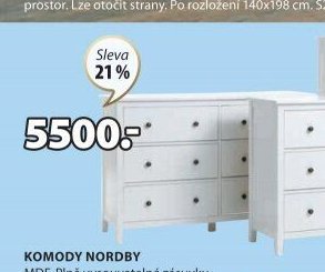 Komoda Nordby (3+3 zásuvky)