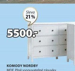 Komoda NORDBY 3+3 zásuvky