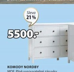 Komoda NORDBY 3+3 zásuvky