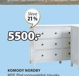 Komoda NORDBY (3+3 zásuvky)