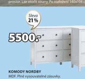 Komoda Nordby (3+3 zásuvky)