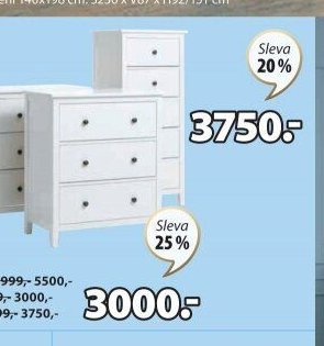 Komoda NORDBY 5 zásuvek