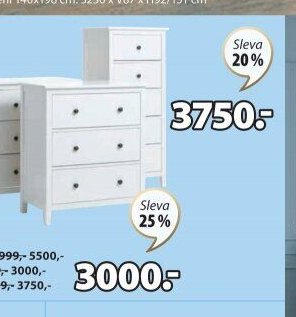 Komoda NORDBY 5 zásuvek