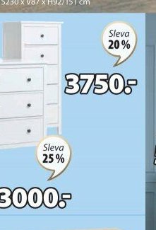 Komoda NORDBY 5 zásuvek
