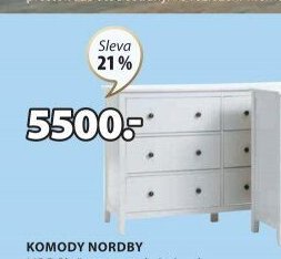 Komody NORDBY (3+3 zásuvky)