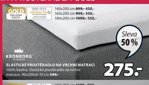 ELASTICKÉ PROSTĚRADLO NA VRCHNÍ MATRACI