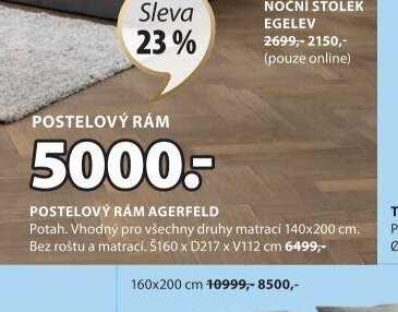 POSTELOVÝ RÁM AGERFELD