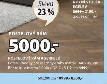 POSTELOVÝ RÁM AGERFELD