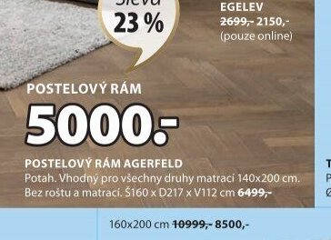 POSTELOVÝ RÁM AGERFELD