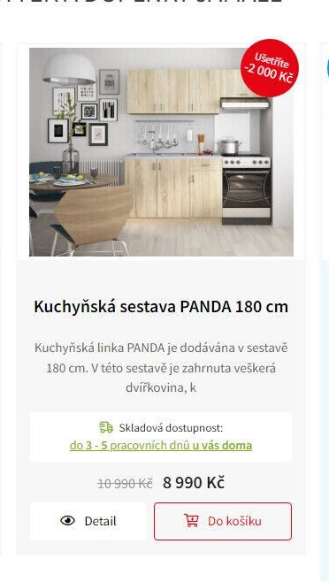 Kuchyňská sestava PANDA 180 cm