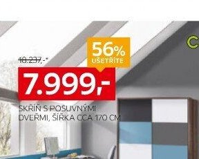 SKŘÍŇ S POSUVNÝMI DVERMI, ŠÍŘKA CCA 170 CM