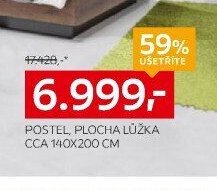 POSTEL, PLOCHA LŮŽKA CCA 140X200 CM
