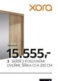 3 SKŘÍŇ S POSUVNÝMI DVERMI, ŠÍŘKA CCA 280 CM