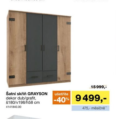 Šatní skříň GRAYSON