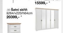 Šatní skříň š264/v220/h64cm