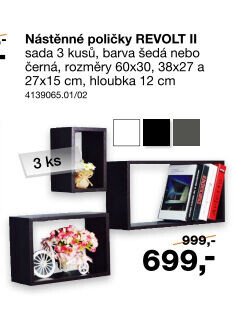 Nástěnné poličky REVOLT II