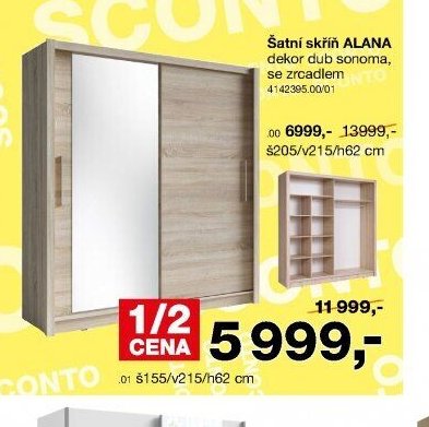 Šatní skříň ALANA