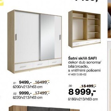 Šatní skříň SAFI