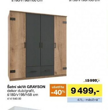 Šatní skříň GRAYSON