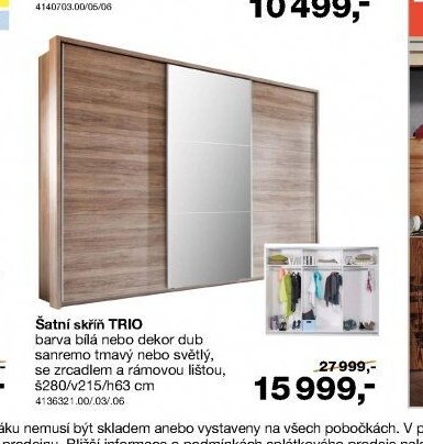 Šatní skříň TRIO