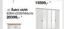 Program JASMIN - Šatní skříň š264/v220/h64 cm