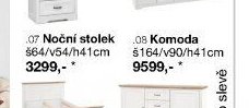 Program JASMIN - Noční stolek š64/v54/h41 cm