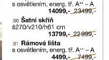 Ložnicový program BELLEVUE - Šatní skříň š270/v210/h61 cm