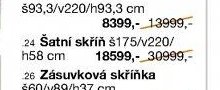 Ložnicový program LUXOR - Šatní skříň š175/v220/h58 cm