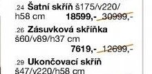 Ložnicový program LUXOR - Zásuvková skříňka š60/v89/h37 cm
