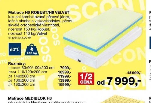 Matrace H6 ROBUST/H6 VELVET