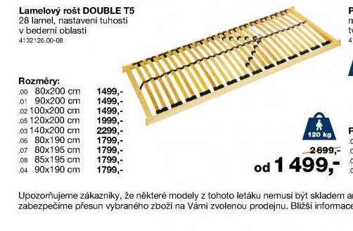 Lamelový rošt DOUBLE T5