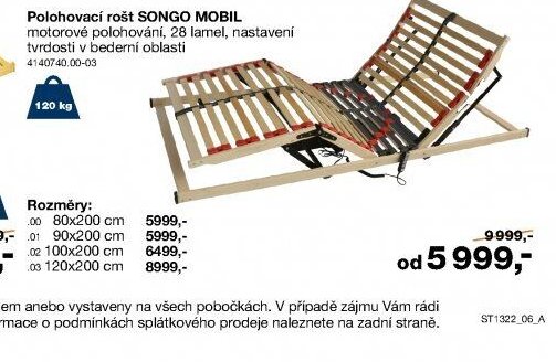 Polohovací rošt SONGO MOBIL
