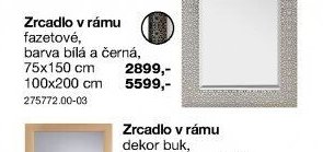 Zrcadlo v rámu fazetové