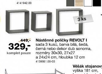 Nástěnné poličky REVOLT I