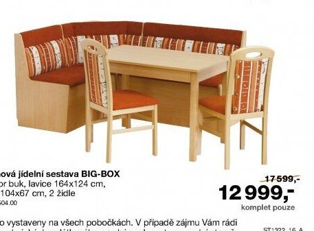 Rohová jídelní sestava BIG-BOX