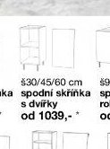 spodní skříňka s dvířky 30/45/60 cm