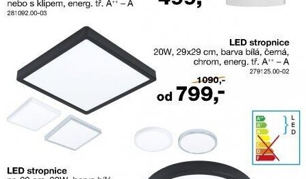 LED stropnice 20W, 29x29 cm
