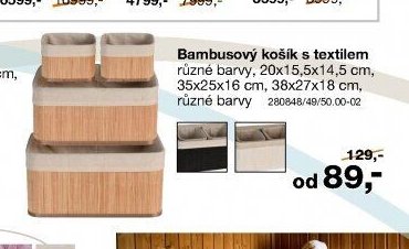 Bambusový košík s textilem