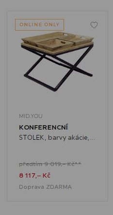 MID.YOU KONFERENČNÍ STOLEK, barvy akácie