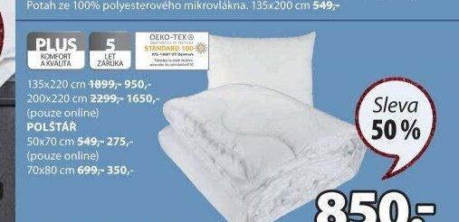 PLUS KOMFORT A KVALITA Polštář