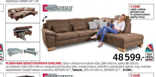 Plánovaná sedací souprava GARLAND