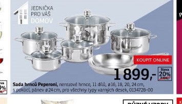 Sada hrnců Peperoni, nerezové hrnce, 11 dílů