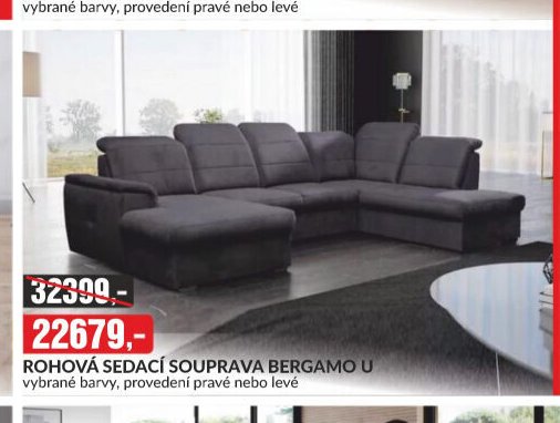 ROHOVÁ SEDACÍ SOUPRAVA BERGAMO U