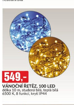 VÁNOČNÍ ŘETĚZ, 100 LED