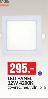 LED PANEL 12W 4200K čtverec