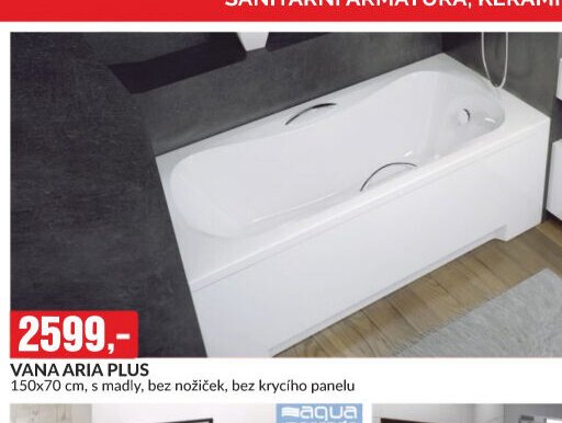 VANA ARIA PLUS 150x70 cm, s madly, bez nožiček, bez krycího panelu
