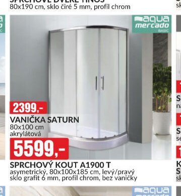 SPRCHOVÝ KOUT A1900 T asymetrický, 80x100x185 cm, levý/pravý sklo grafit 6 mm, profil chrom, bez vaničky