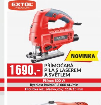 Přímočará pila s laserem a světlem