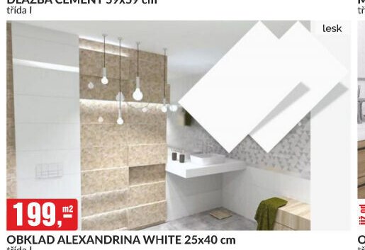 OBKLAD ALEXANDRINA WHITE 25x40 cm